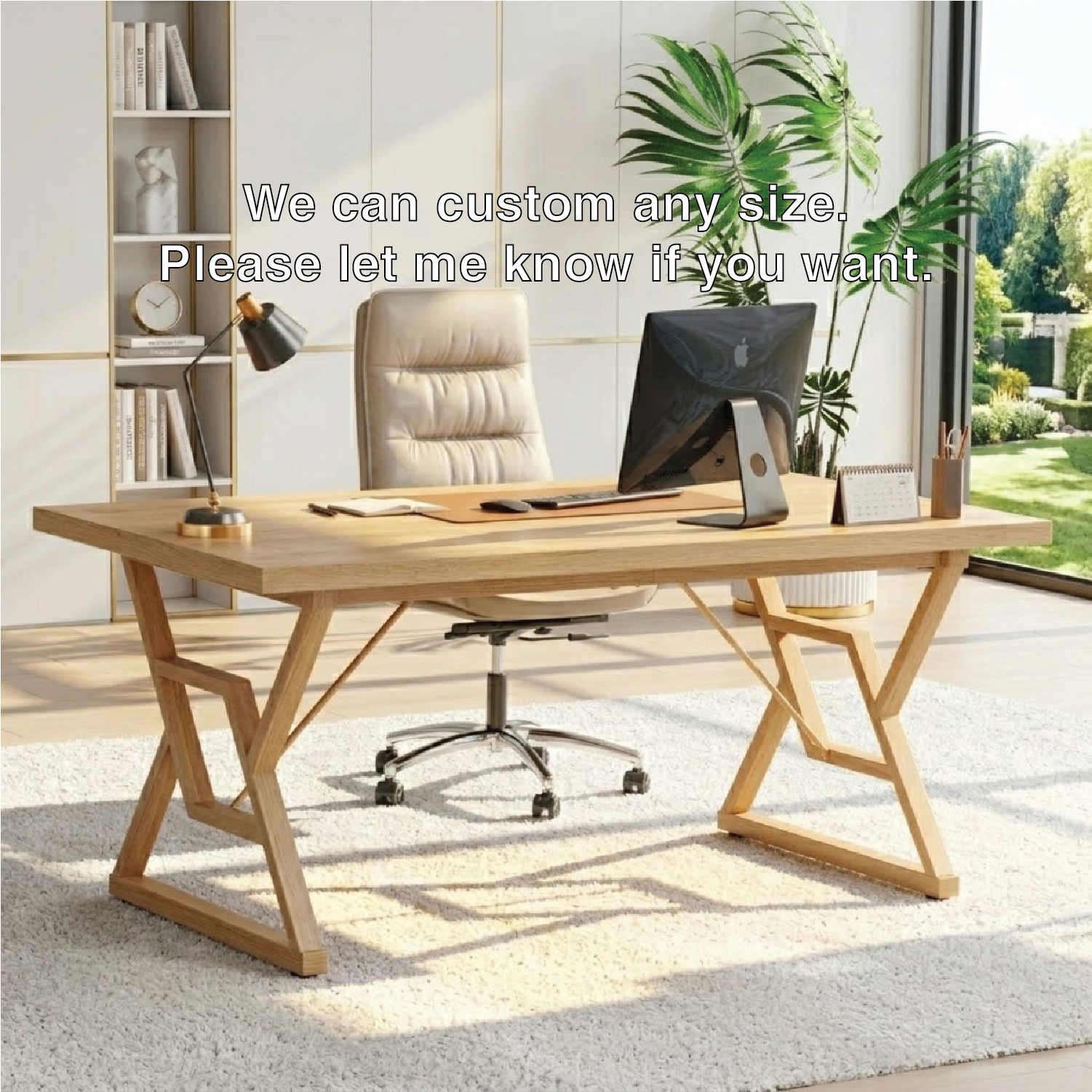 Modern Work Desk with Unique X-Shaped Legs for Home Office