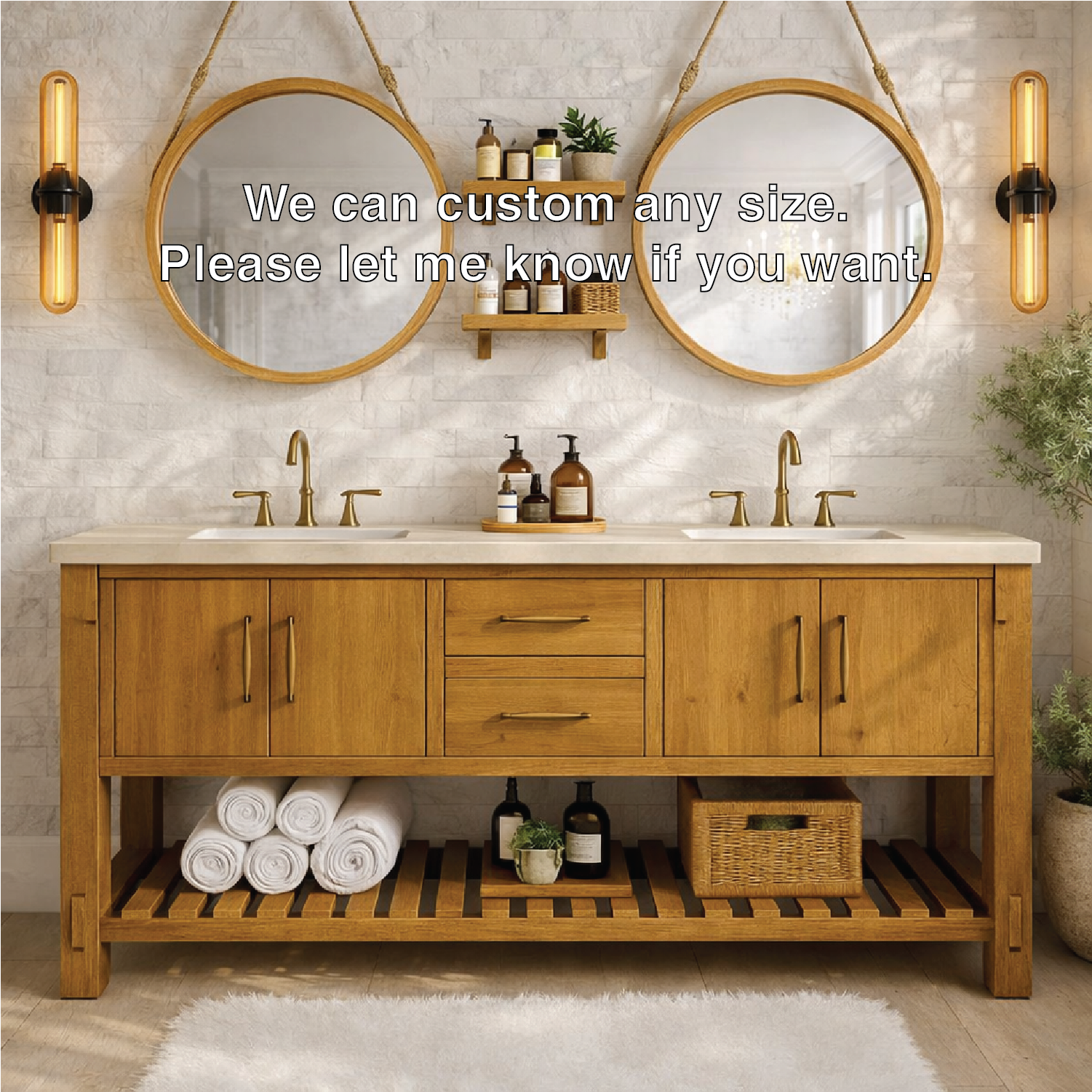 Rustic Double Bathroom Vanity Cabinet With Drawers And Storage Wood Vanity Base