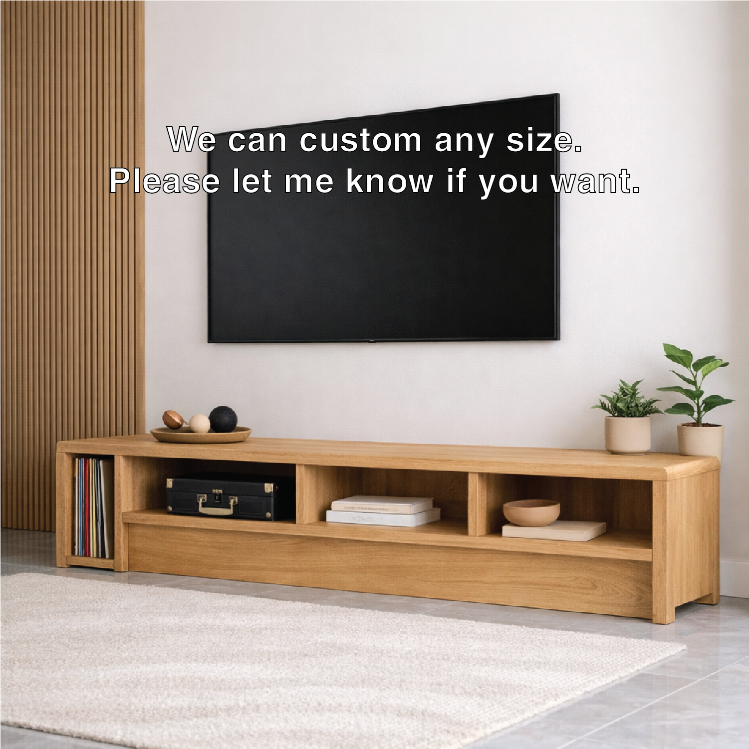 Mid Century Solid Wood TV Stand Long Low Profile Media Console Entertainment Unit