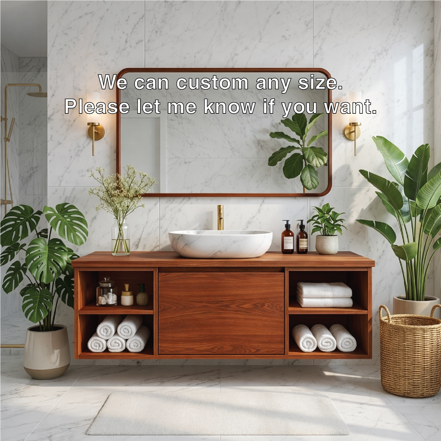 Floating Oak Vanity with Open Shelves and Minimalist Design, Modern Bathroom Furniture