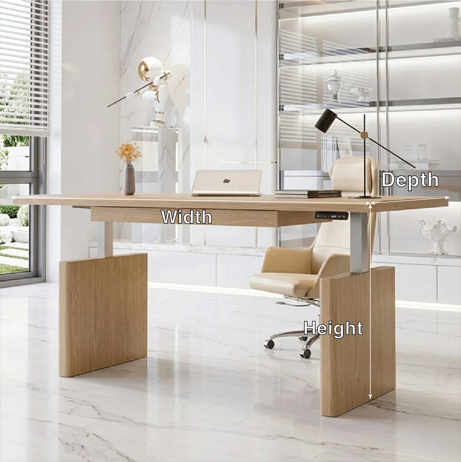Modern Ergonomic Work Desk with Adjustable Features for Home Office