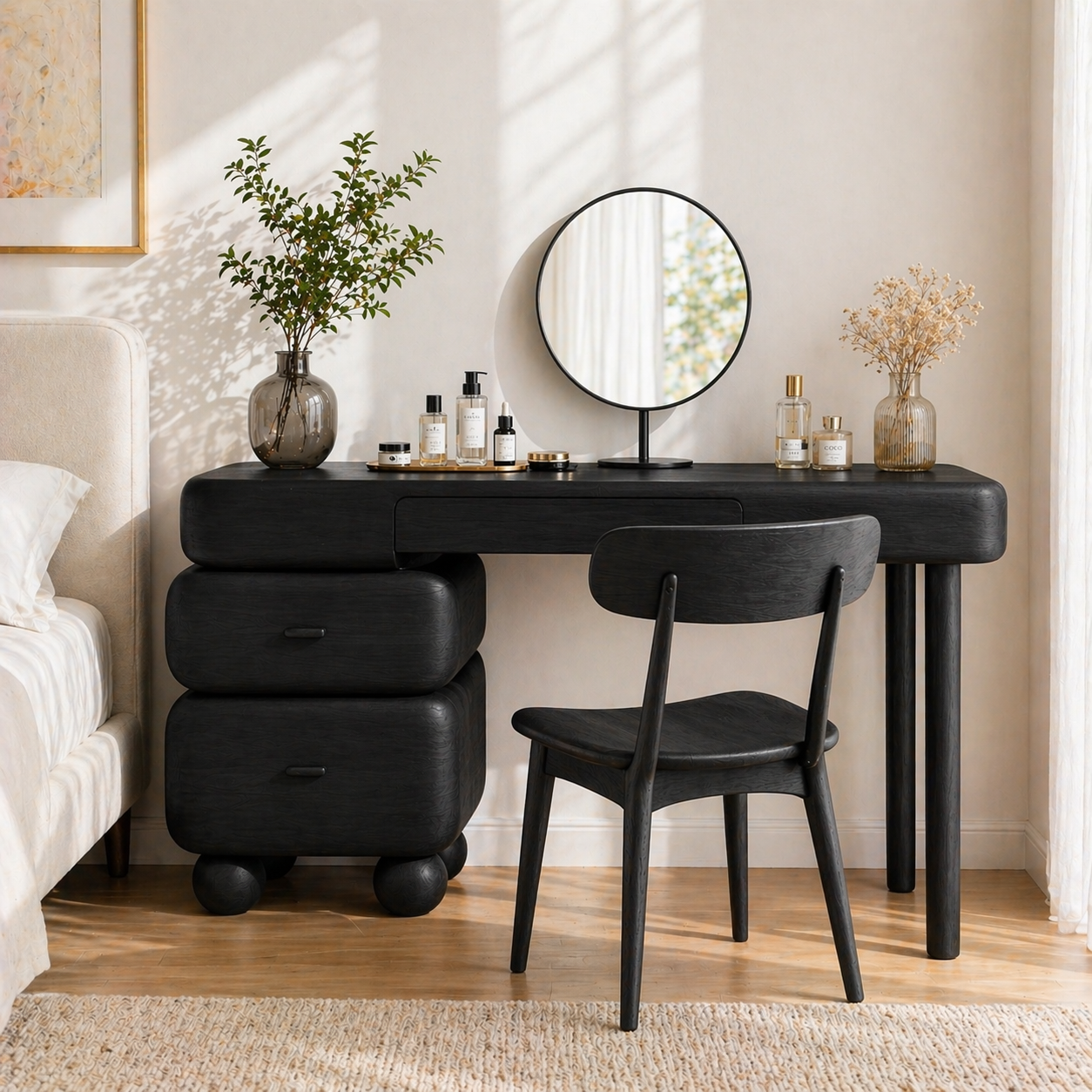 Modern Makeup Vanity Desk With Drawers Dressing Table Bedroom Beauty Station Set