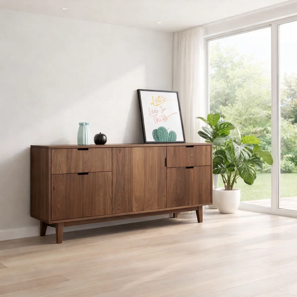 Contemporary Sideboard Cabinet with Hidden Storage – Sleek Living Room Console