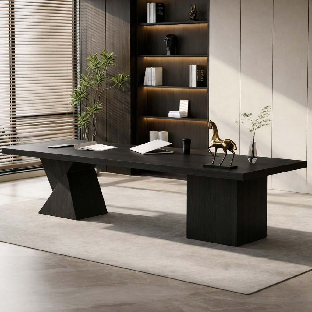 Large Executive Writing Desk, Modern Office Table, Minimalist Home Office Work Desk