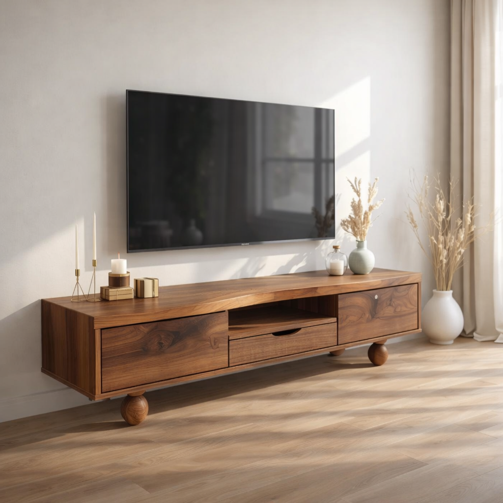 Mid Century Solid Wood TV Stand Modern Media Console Long Entertainment Center Cabinet