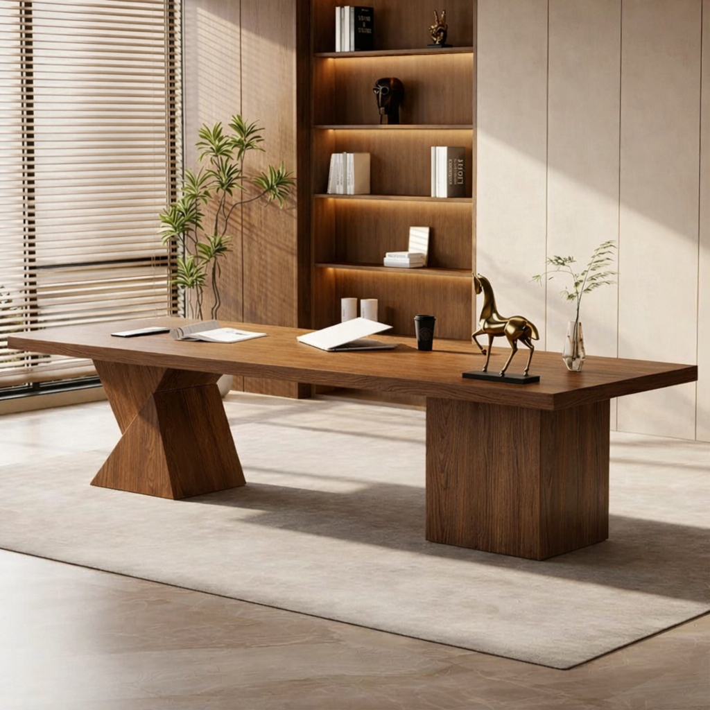 Large Executive Writing Desk, Modern Office Table, Minimalist Home Office Work Desk