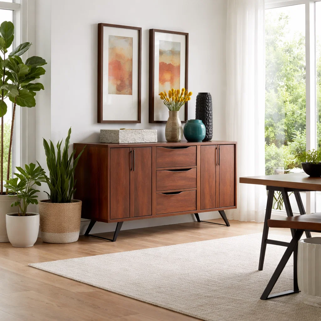 Modern Sideboard Buffet Cabinet with Drawers and Doors – Dining Room Storage