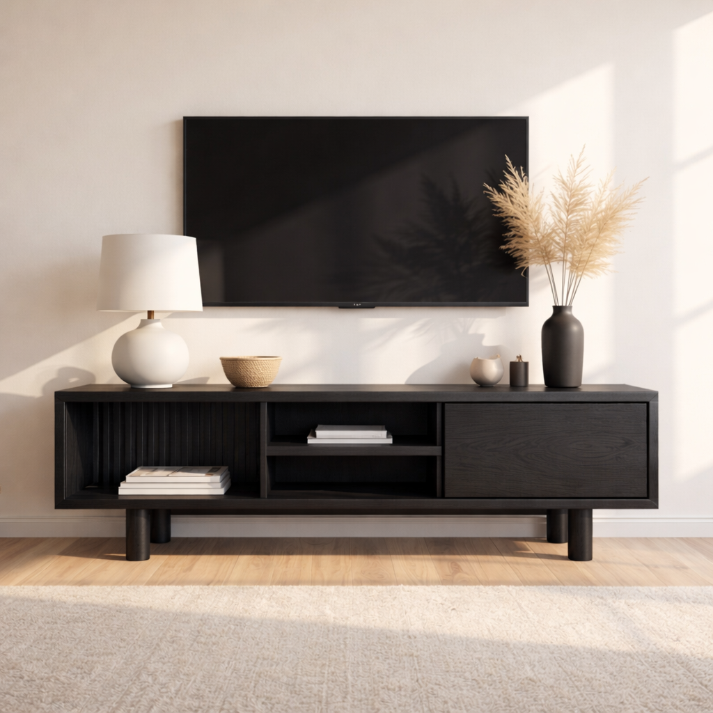 Mid Century Solid Wood TV Stand Modern Media Console Entertainment Center Cabinet Storage