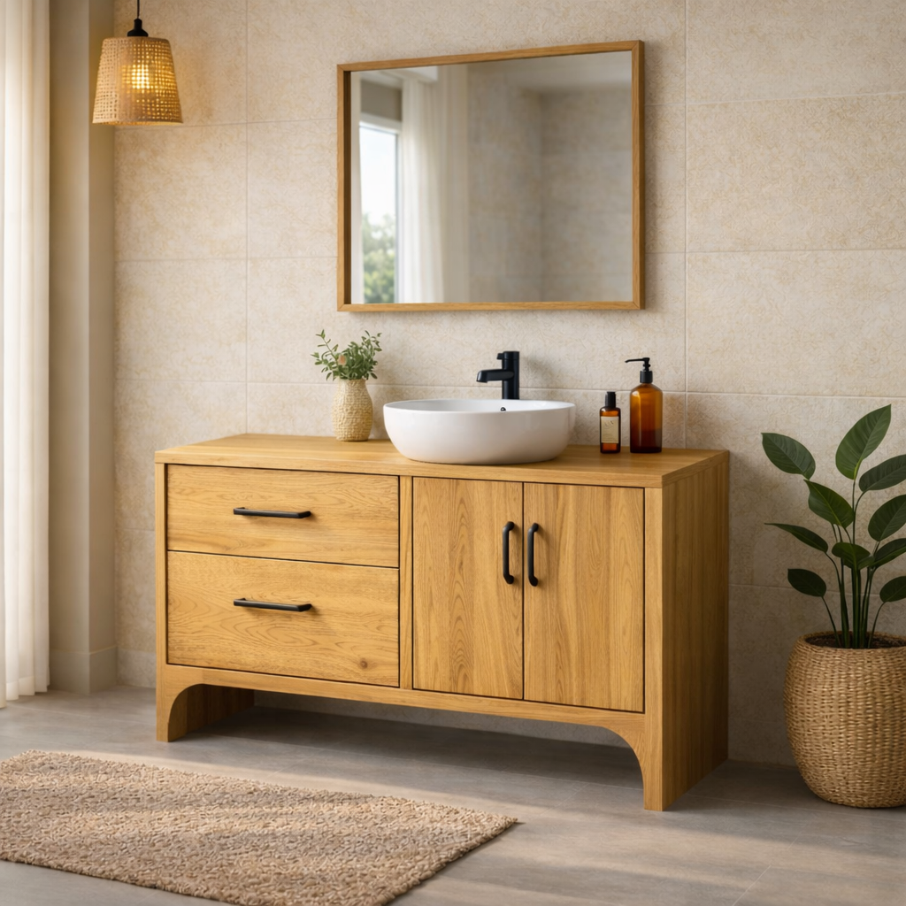Solid Wood Bathroom Vanity Cabinet with Drawers and Doors β Modern Bathroom Storage