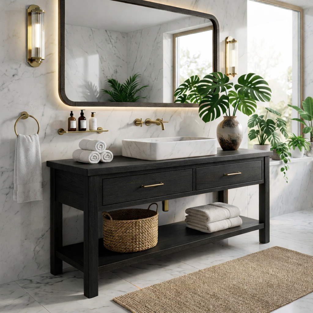 Luxury Wooden Bathroom Vanity - Modern Design with Sink