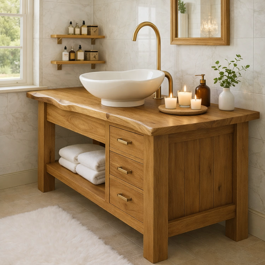 Rustic Wood Bathroom Vanity Cabinet With Drawers Open Shelf Bathroom Vanity Base