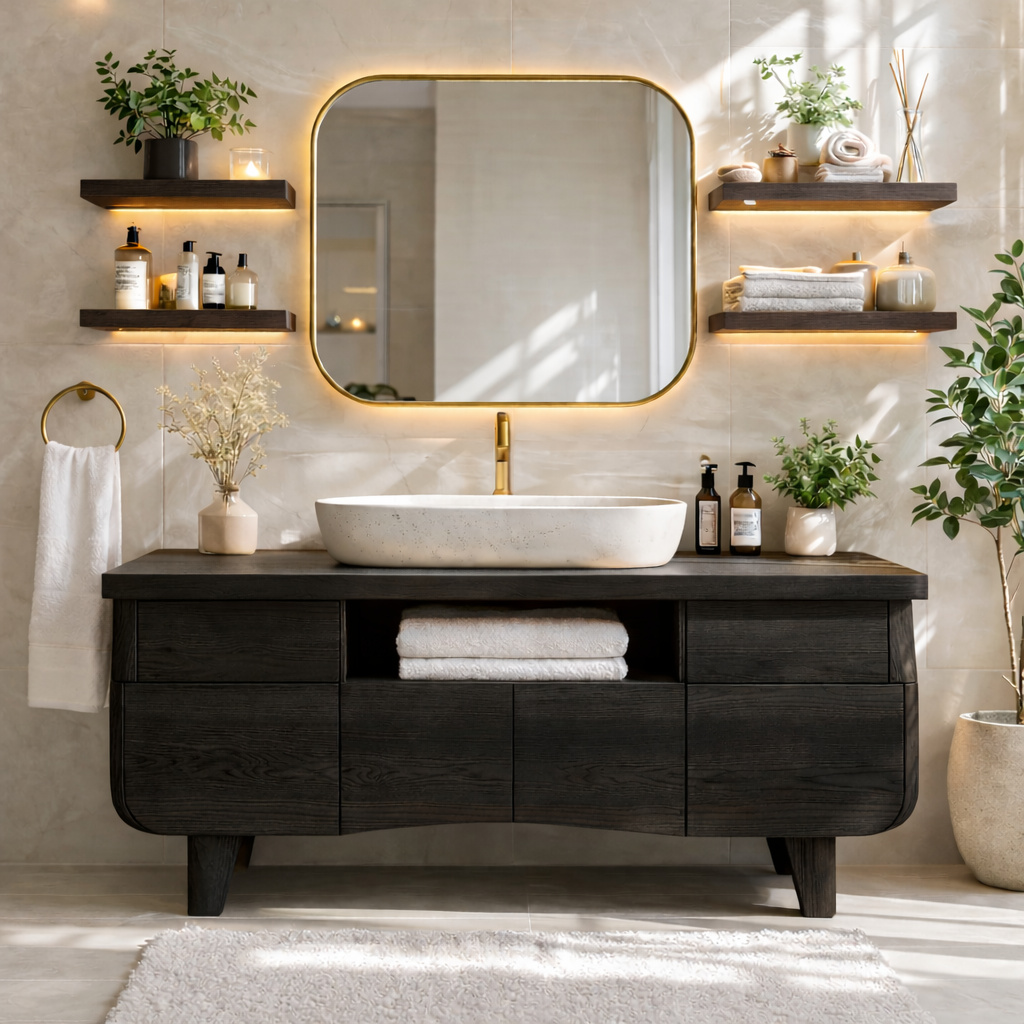Modern Wood Bathroom Vanity Cabinet With Drawers Storage Bathroom Vanity Base