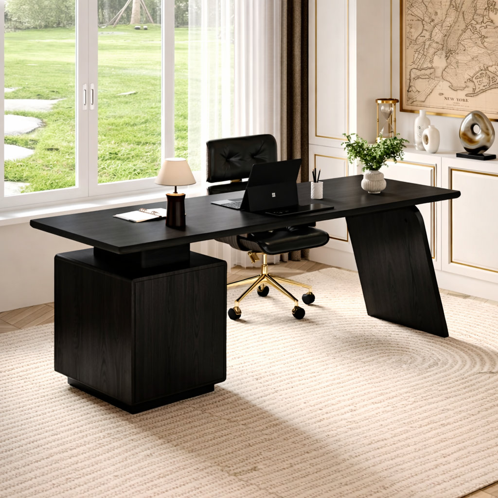 Stylish Modern Desk with Unique Support Base for Home Office