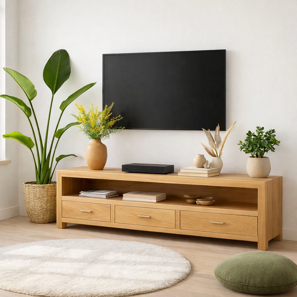 Mid Century Solid Wood TV Stand Modern Media Console Long Entertainment Center Cabinet
