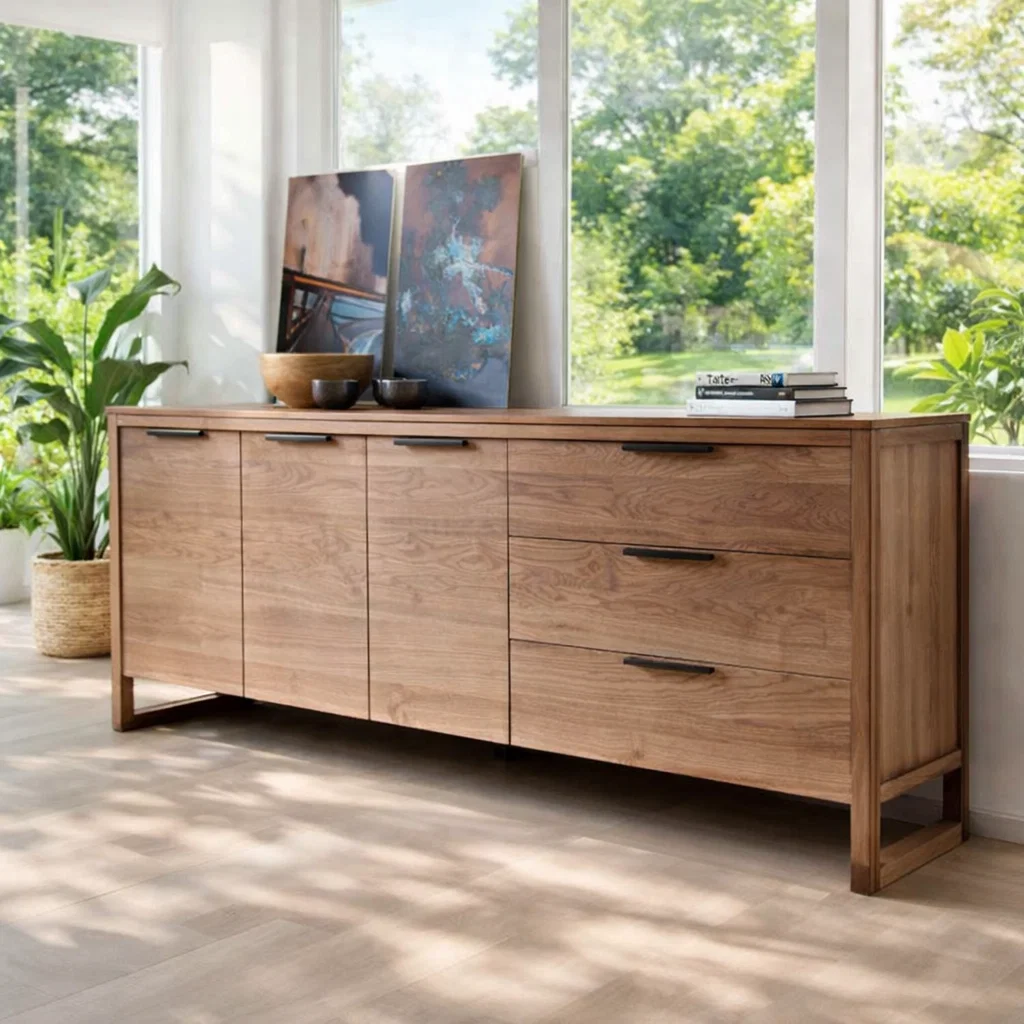 Large Sideboard Cabinet with Drawers and Door Storage