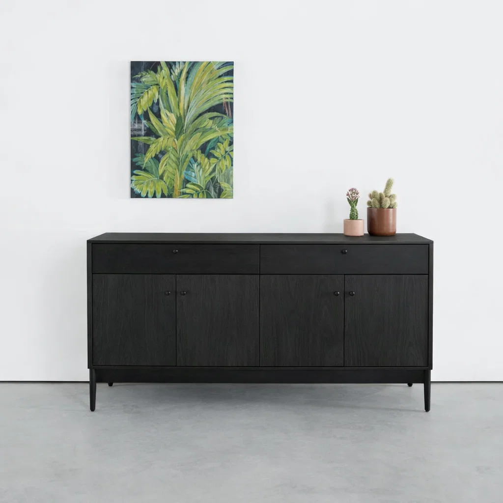 Wood Sideboard Cabinet with Drawers & Doors – Modern Minimal Storage