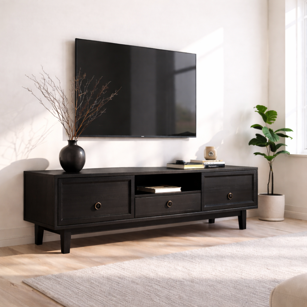 Mid Century Solid Wood TV Stand Modern Media Console Entertainment Center Cabinet