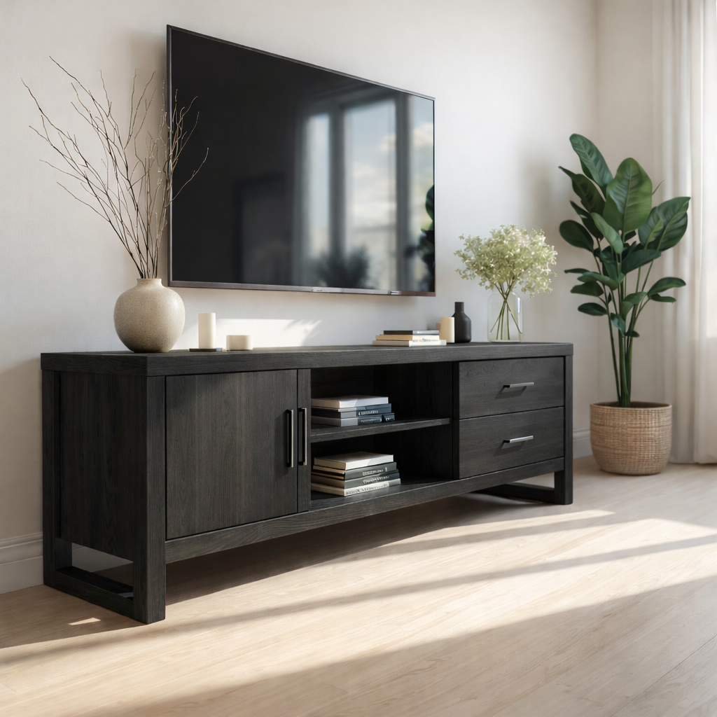 Mid Century Solid Wood TV Stand Modern Media Console Long Entertainment Center Cabinet