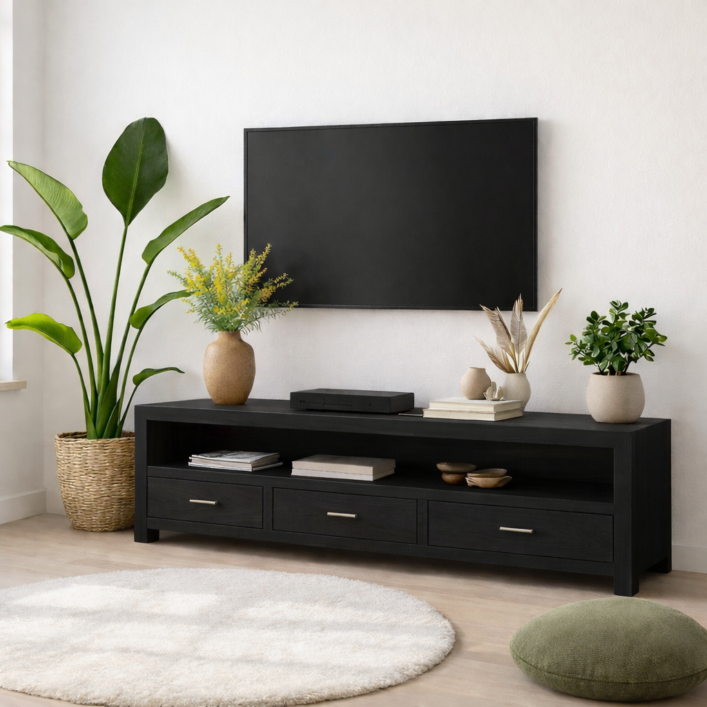 Mid Century Solid Wood TV Stand Modern Media Console Long Entertainment Center Cabinet