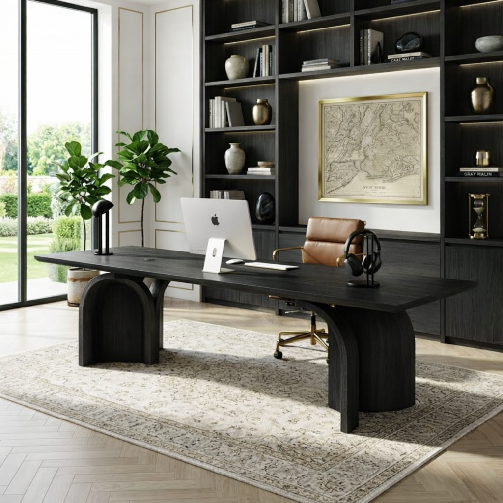 Large Executive Office Desk, Modern Work Table, Minimalist Home Office Writing Desk