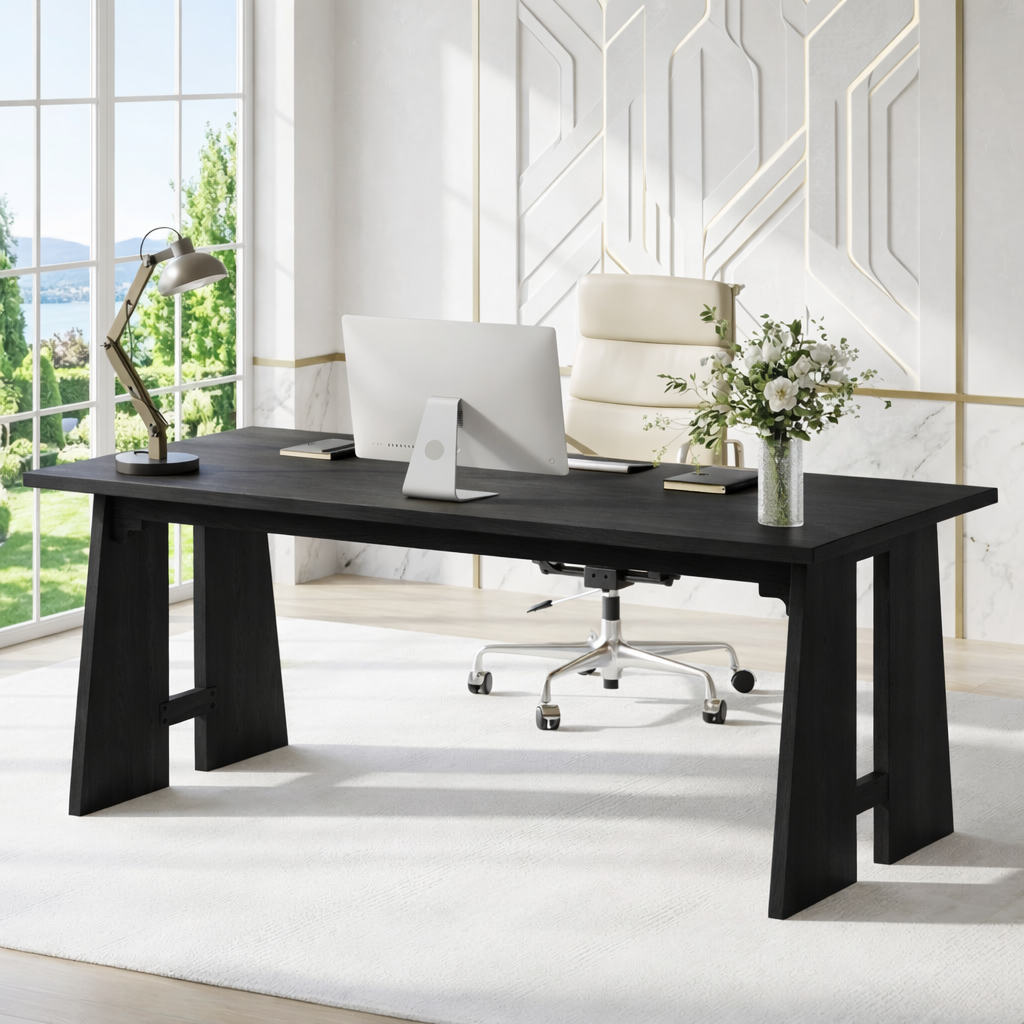 Modern Writing Desk with Sleek Design and Sturdy Legs Large Office Desk