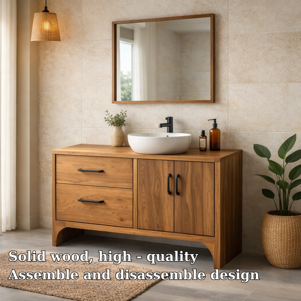 Solid Wood Bathroom Vanity Cabinet with Drawers and Doors β Modern Bathroom Storage