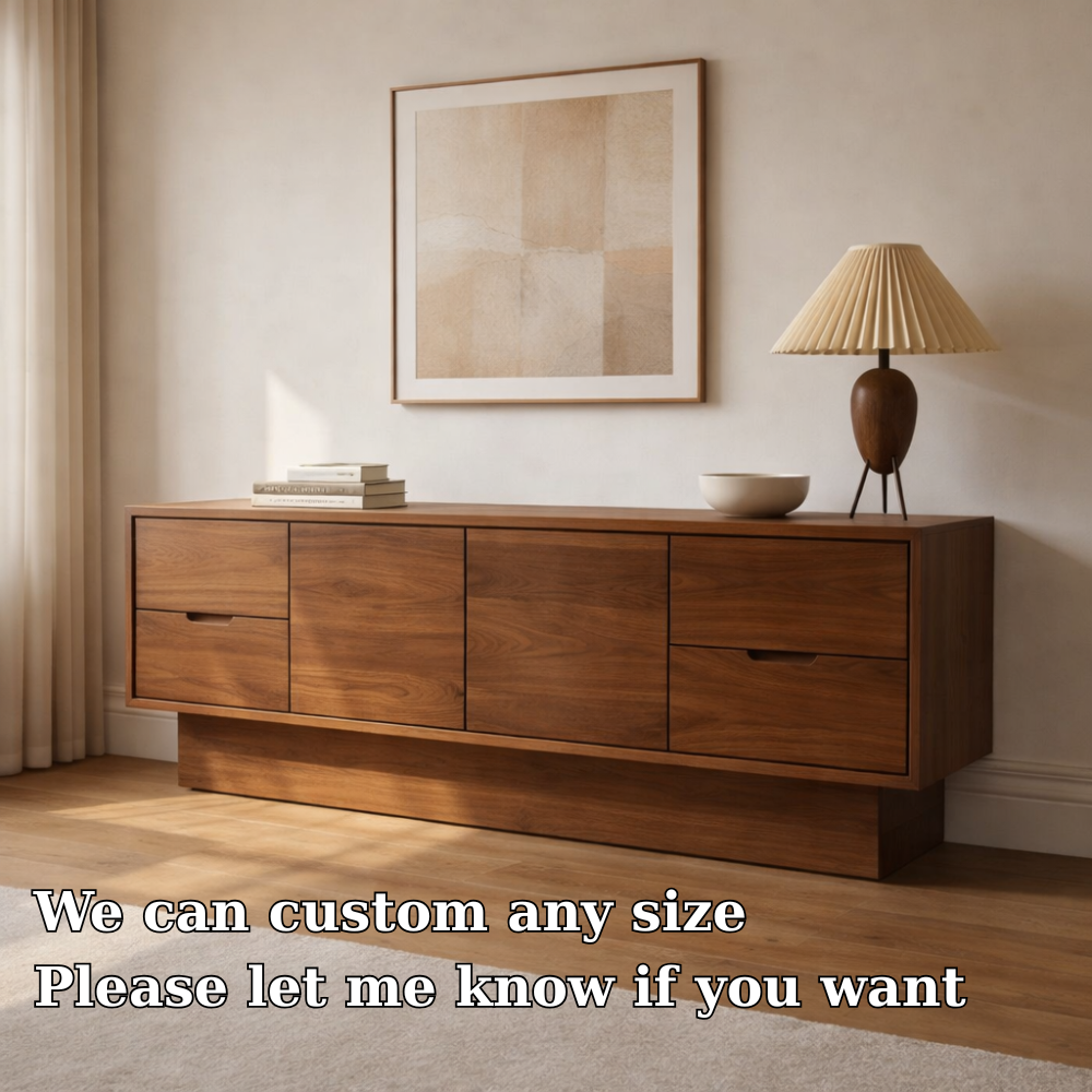 Solid Wood Console Cabinet with Drawers and Modern Storage Design