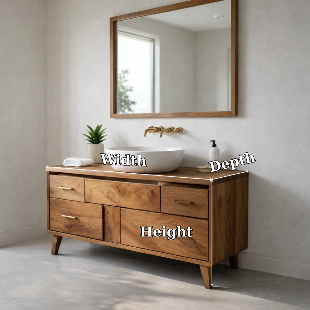 Minimalist Solid Wood Bathroom Vanity Cabinet β Modern Wall Mount, No Sink