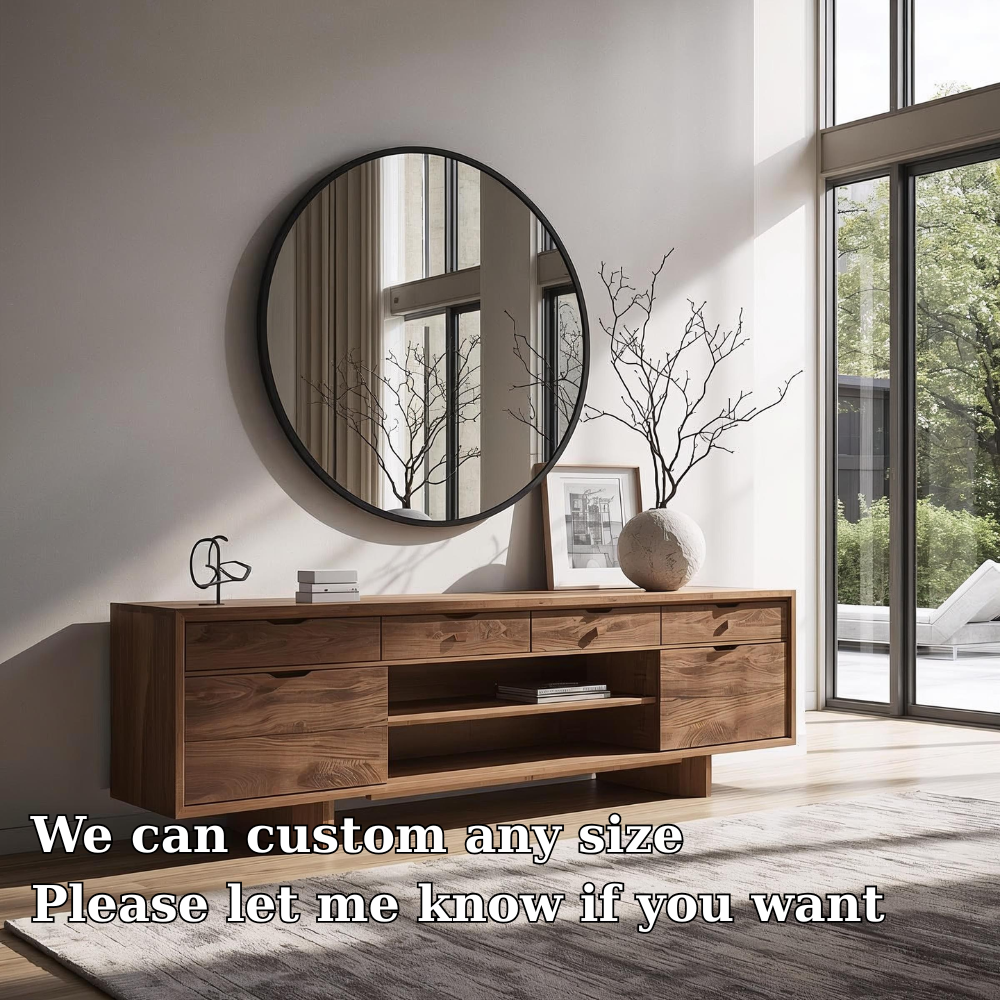 Solid Wood Console Table with Drawers and Open Shelf – Modern Entryway Storage Cabinet
