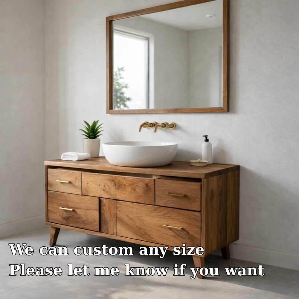 Minimalist Solid Wood Bathroom Vanity Cabinet β Modern Wall Mount, No Sink