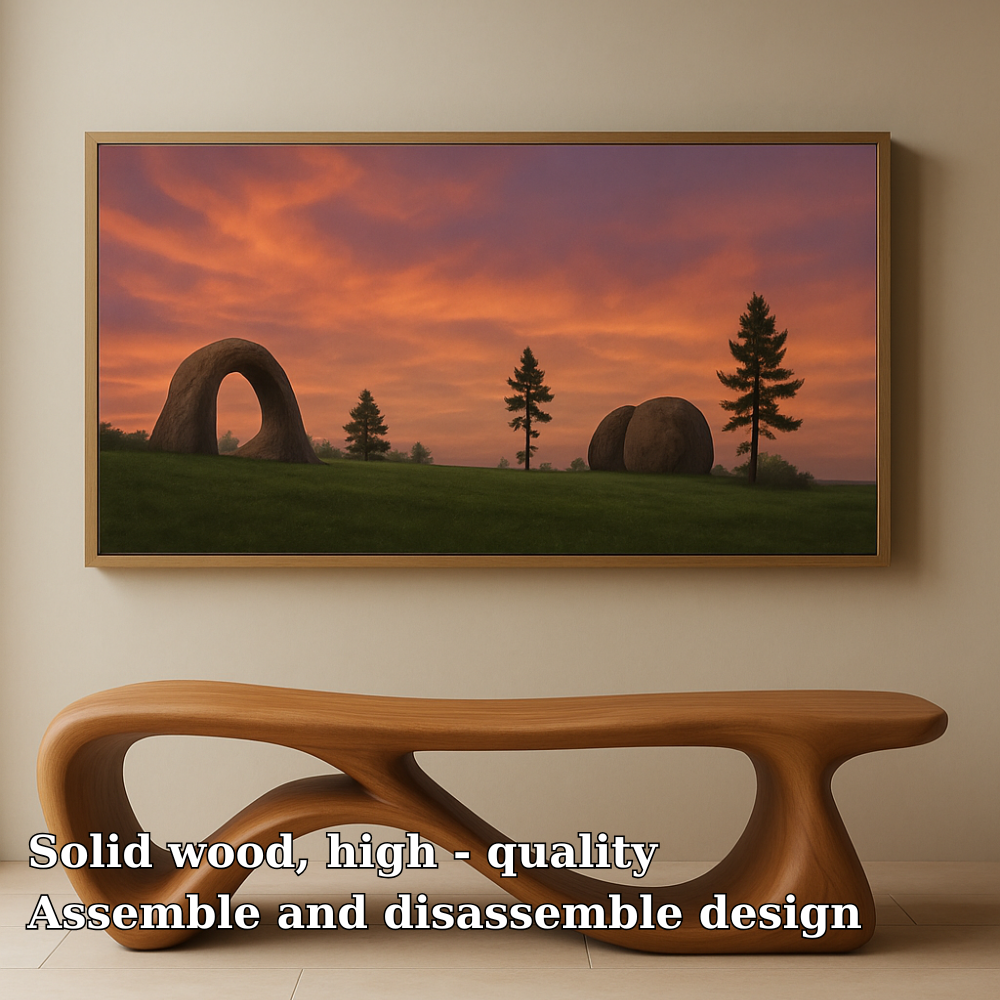Sculptural Solid Wood Bench – Contemporary Organic Design Wooden Bench