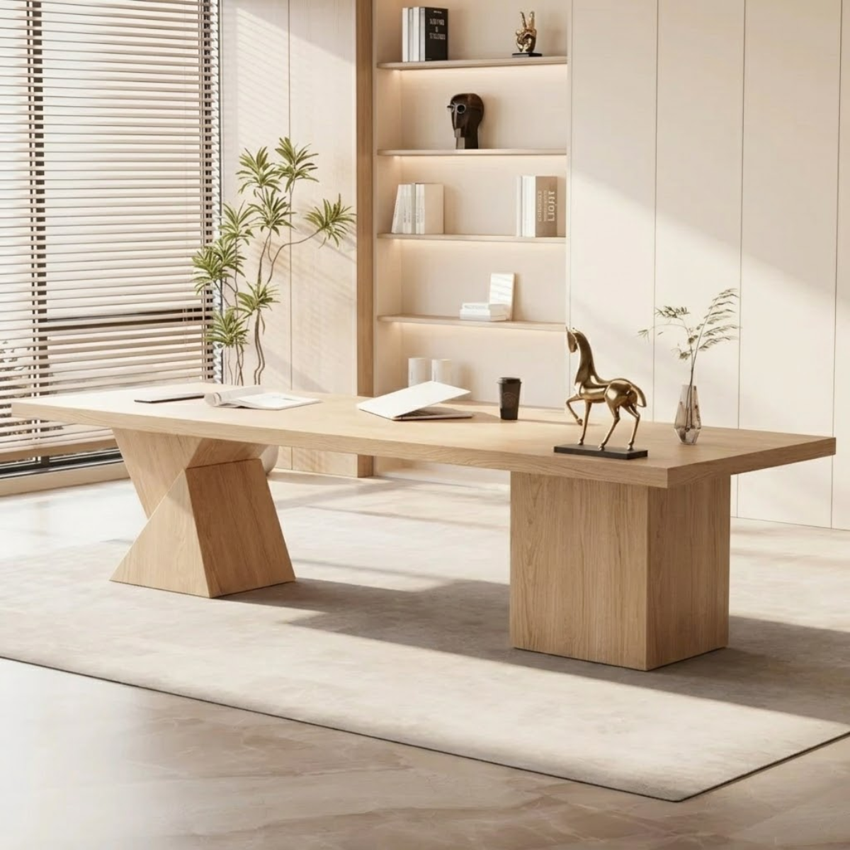 Large Executive Writing Desk, Modern Office Table, Minimalist Home Office Work Desk