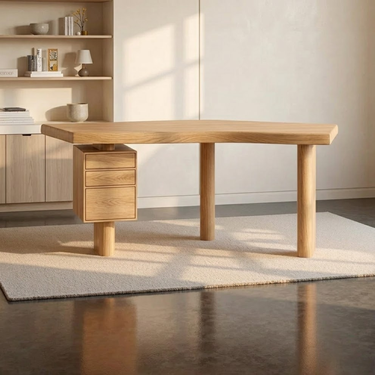 Modern L-Shaped Work Desk with Storage and Sleek Design for Home Office
