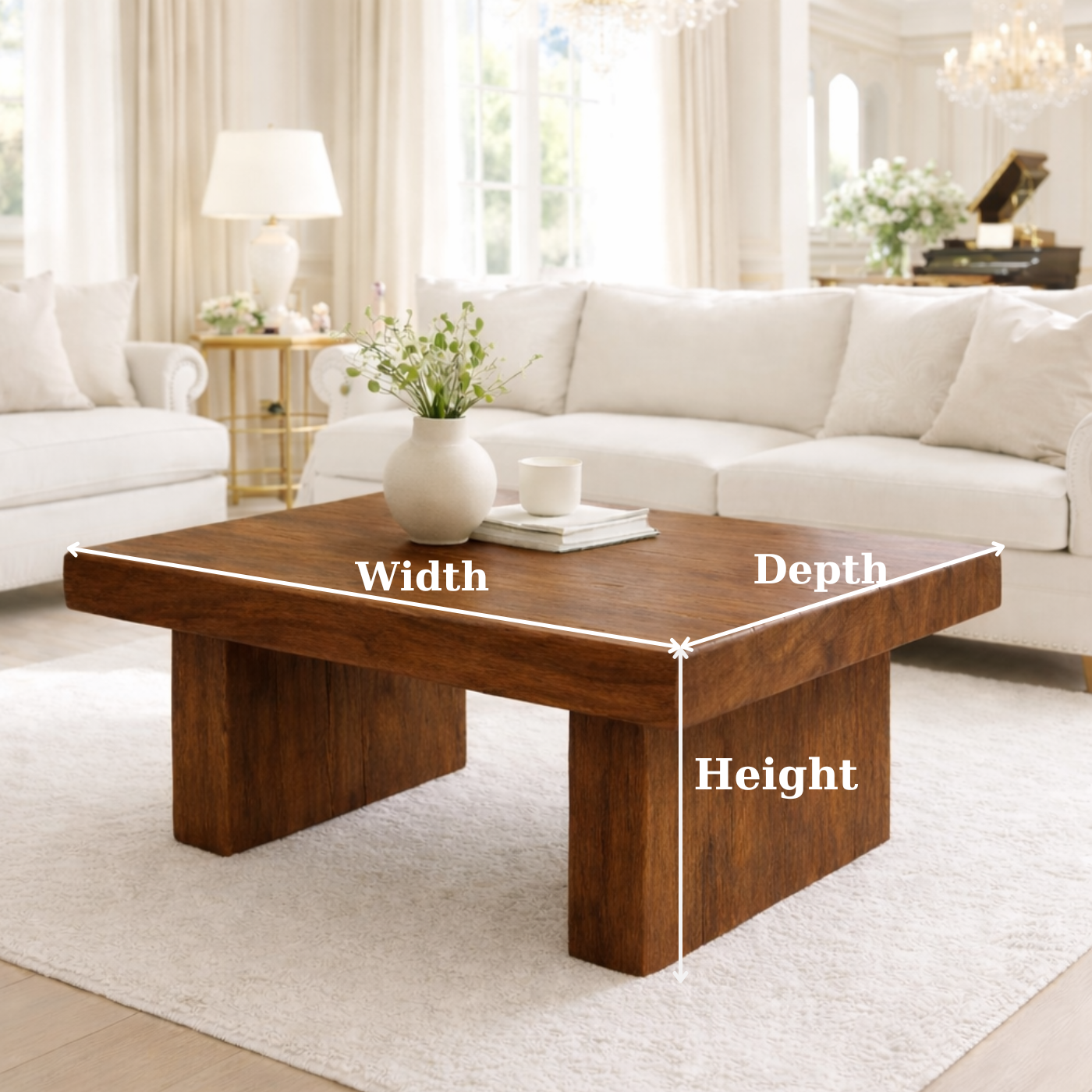 Solid Wood Coffee Table for Modern Living Rooms