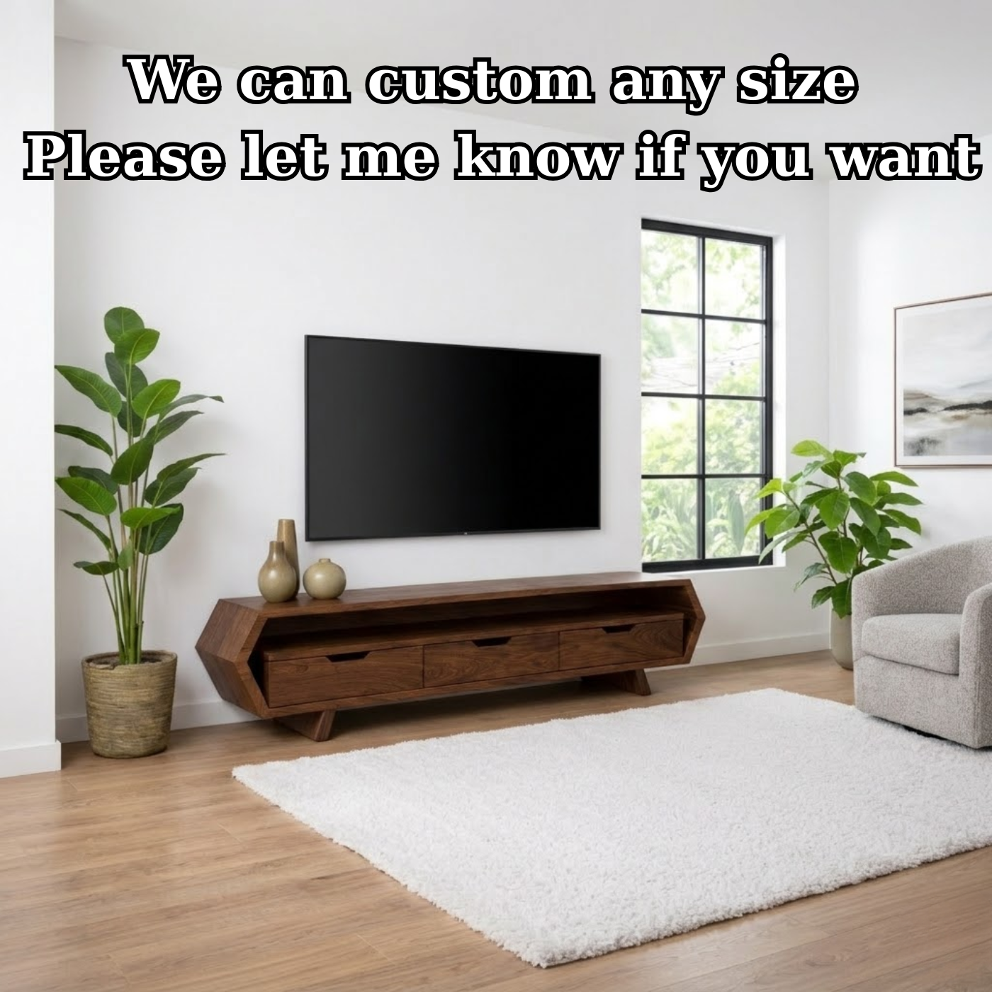 Solid Wood TV Stand with Drawers and Open Shelf for Stylish Interiors