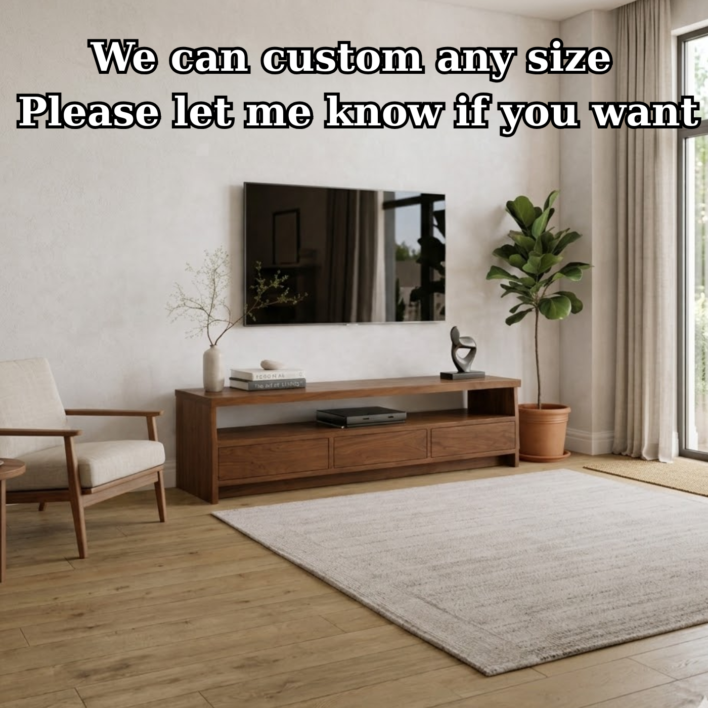 Solid Wood TV Stand with Drawers and Open Shelf for Contemporary Homes