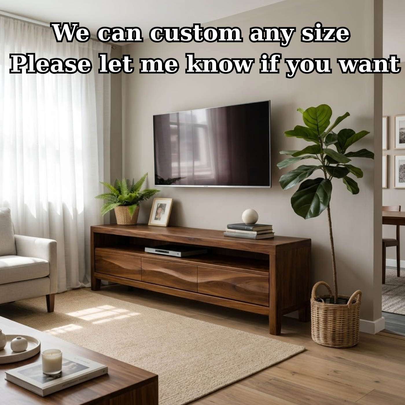 Solid Wood TV Stand with Drawers and Open Shelf for Contemporary Living Rooms