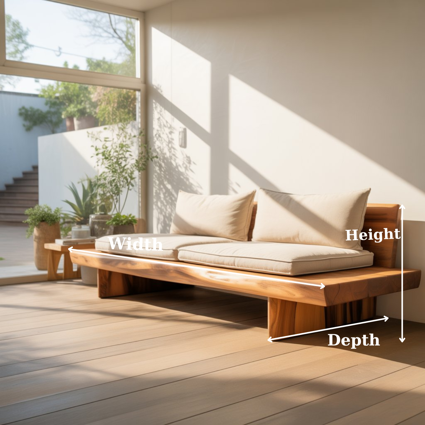 Modern Solid Wood Sofa with Minimalist Design