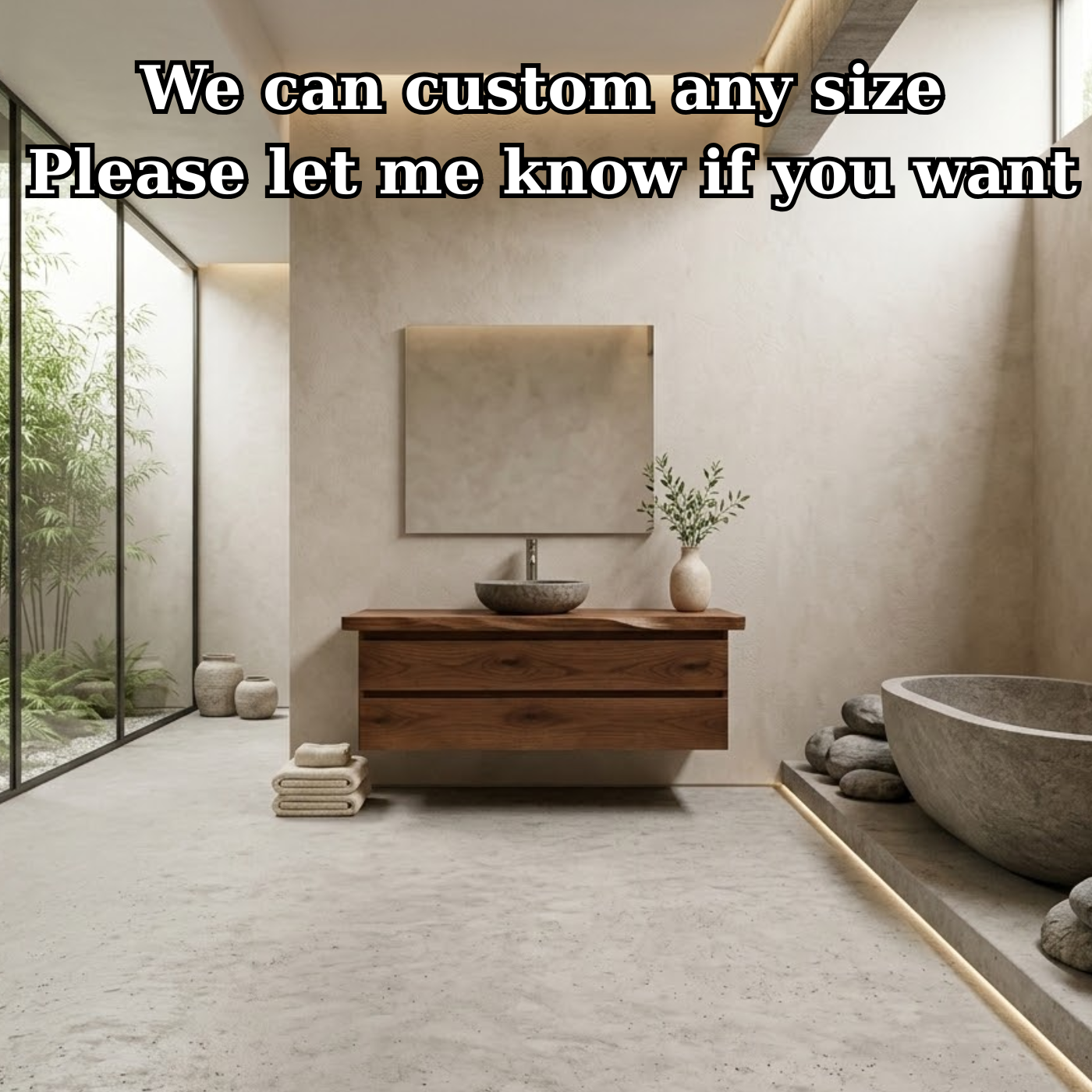 Floating Solid Wood Bathroom Vanity with Double Drawers – Modern Minimalist Wall Mounted Cabinet