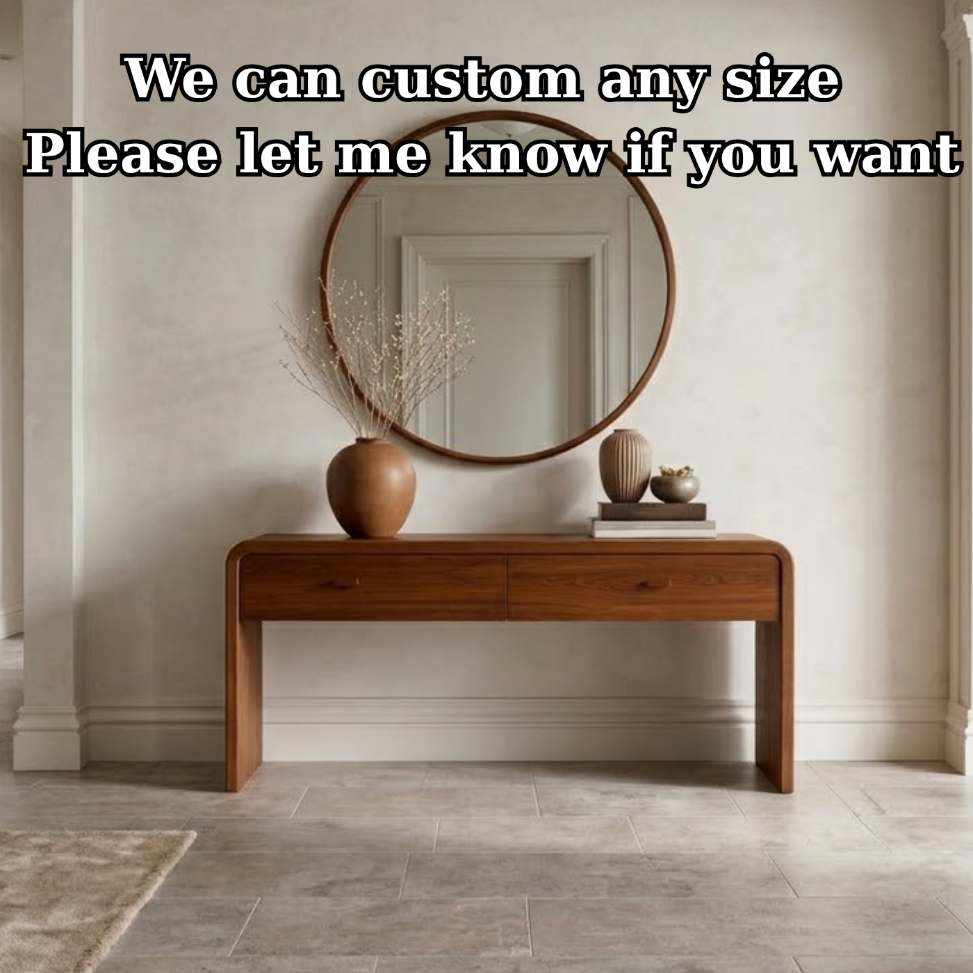 Solid Wood Console Table with Drawers – Modern Hallway Table
