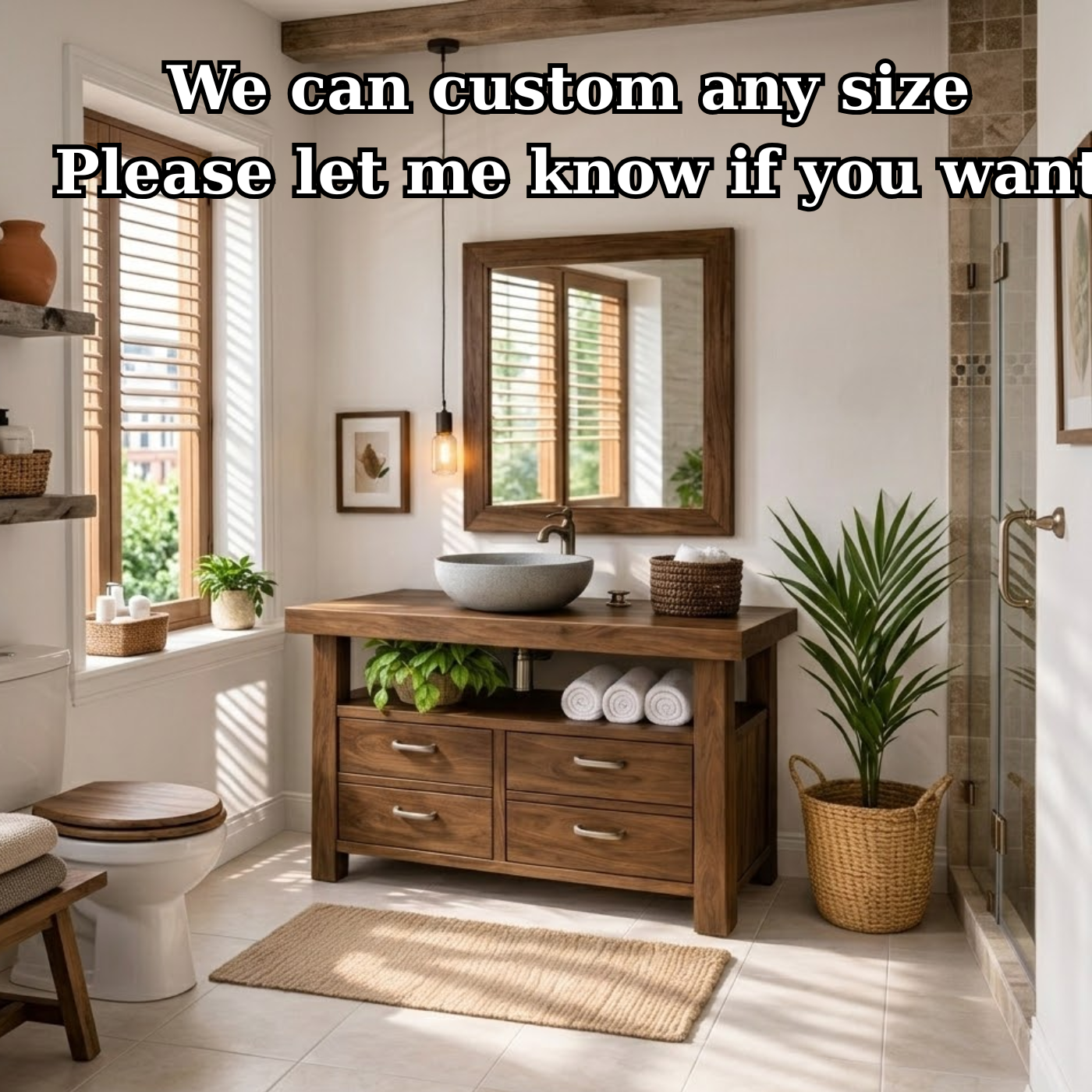 Solid Wood Bathroom Vanity with Four Drawers and Open Shelf for Transitional and Modern Bathrooms