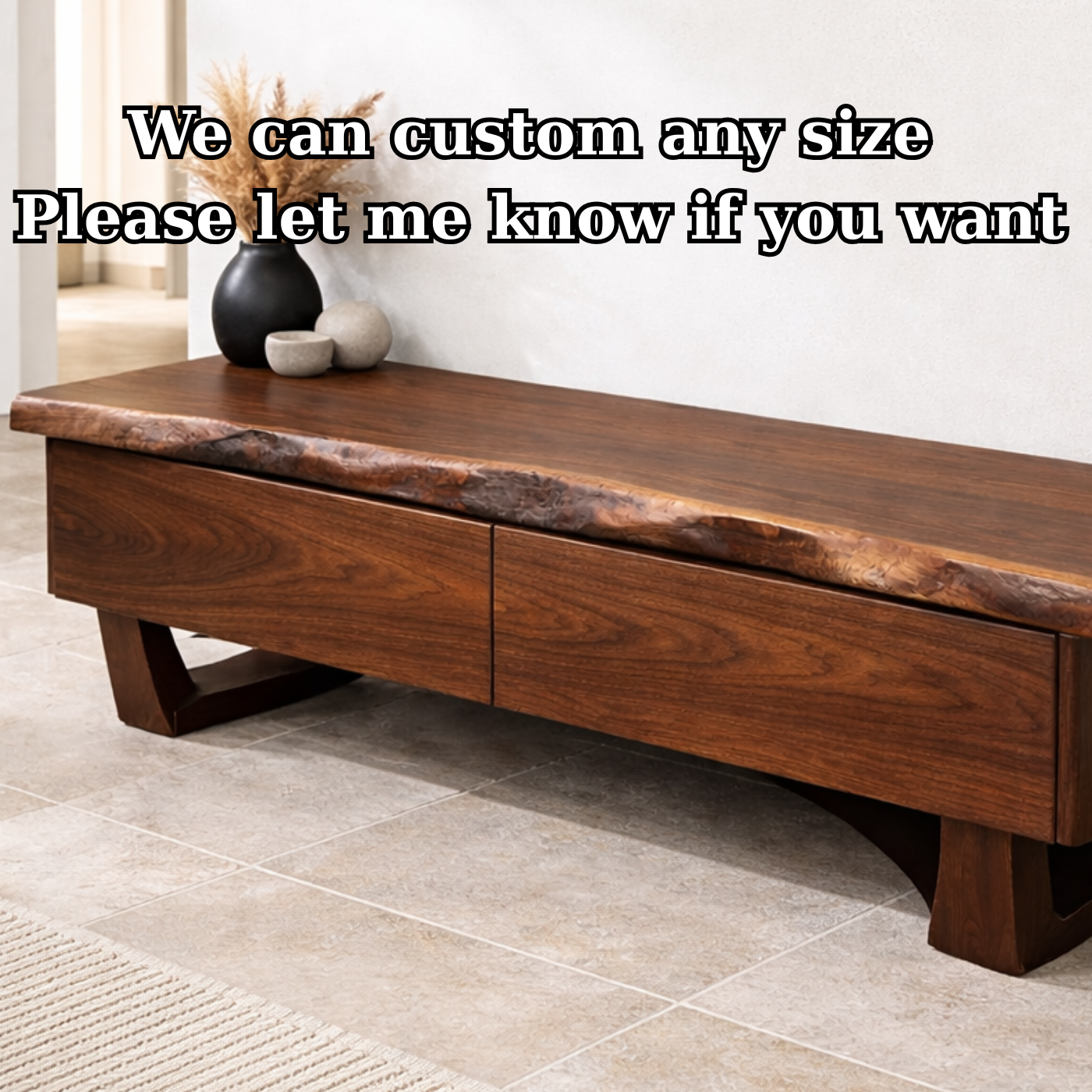 Solid Wood Entryway Bench with Drawers, Live Edge Storage Bench, Hallway Seating, Wooden Shoe Bench