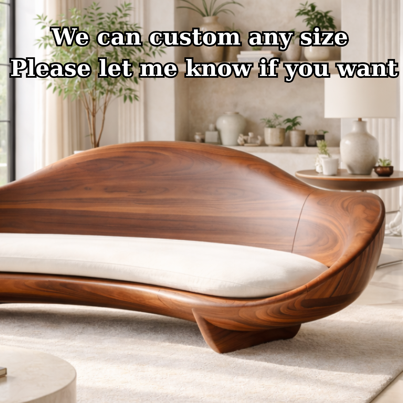 Solid Wood Designer Sofa Contemporary Sculptural Form
