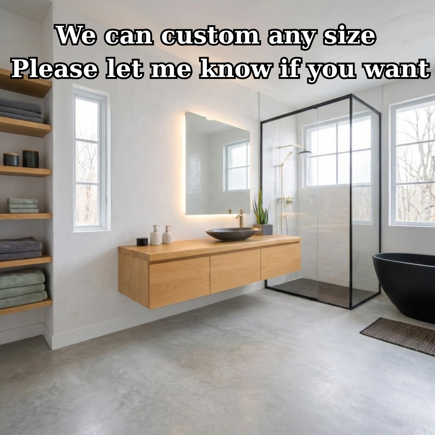 Floating Oak Bathroom Vanity, Wall Mounted Wood Vanity Cabinet