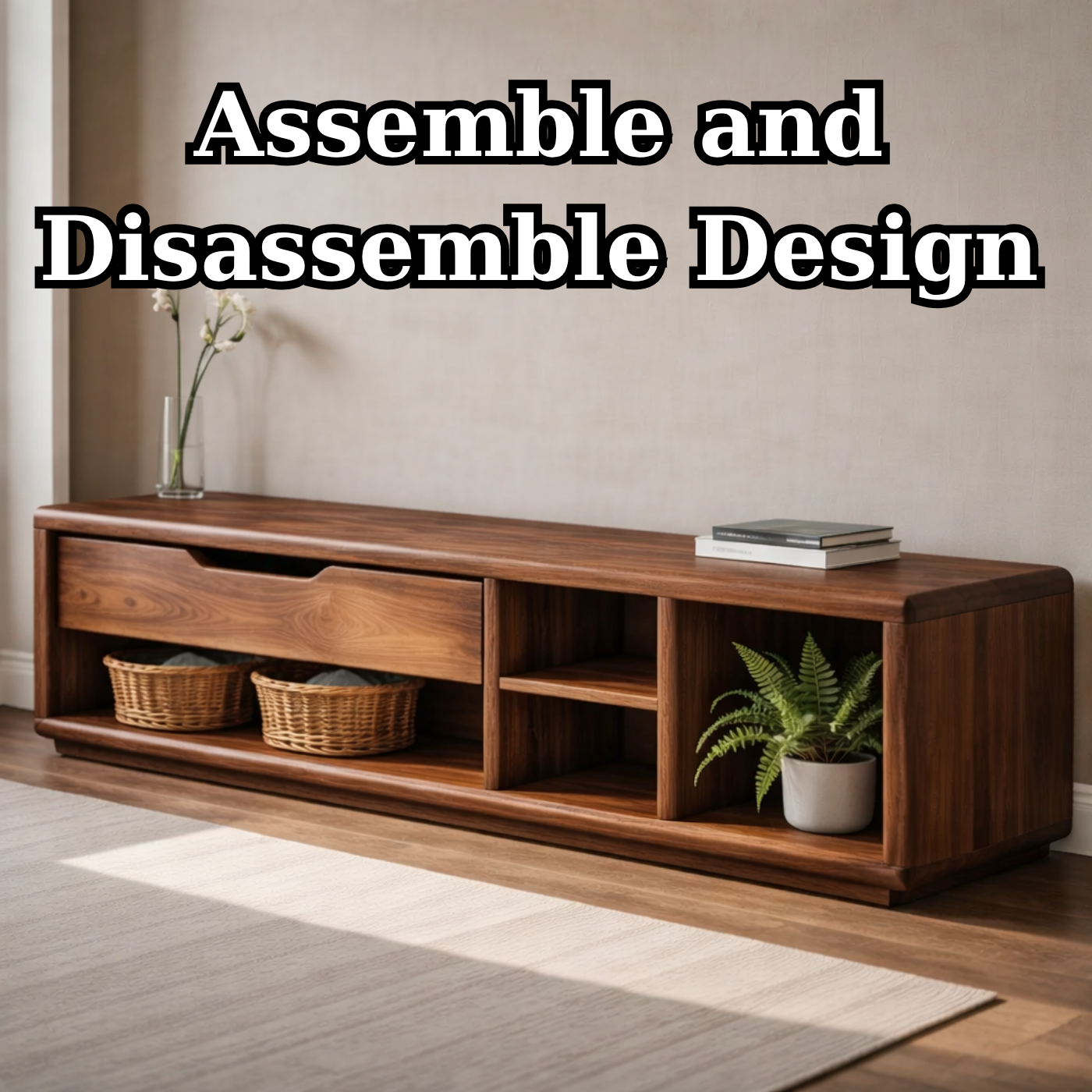 Solid Wood Entryway Storage Bench with Drawer & Open Shelves – Modern Shoe Storage Bench