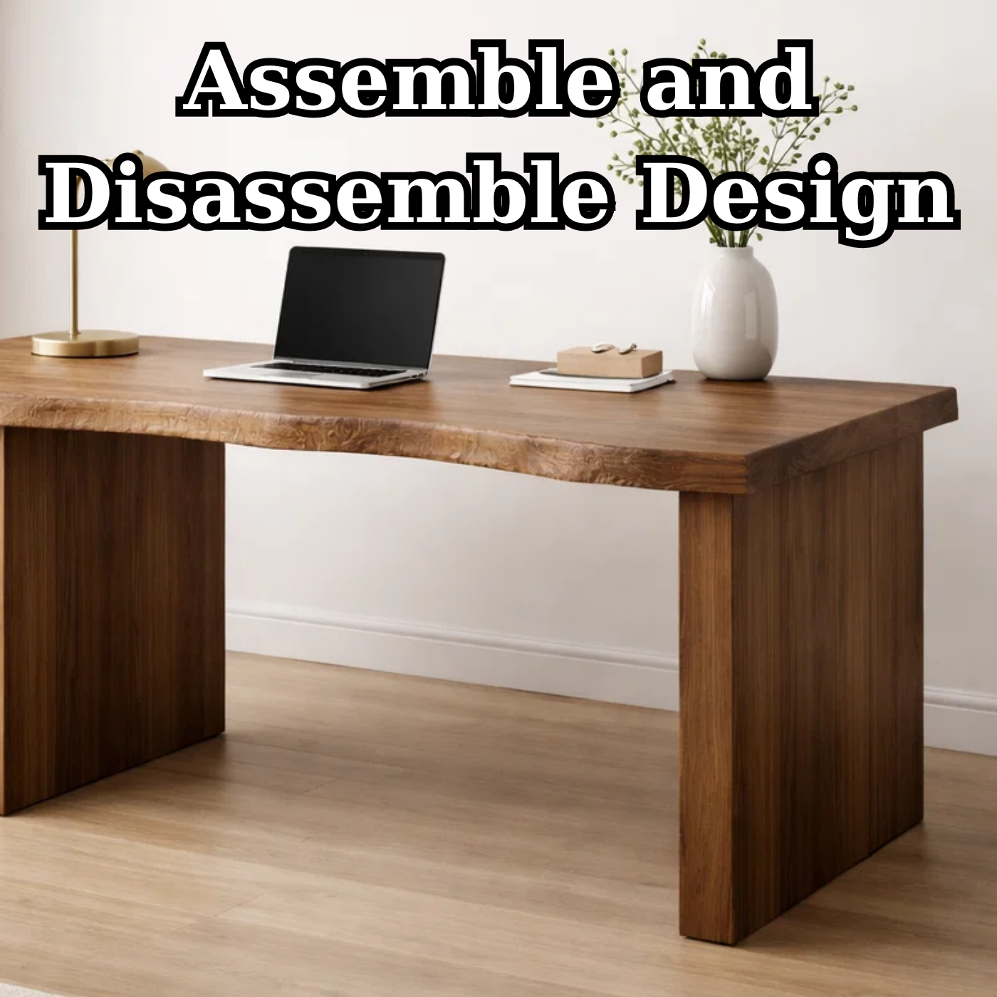 Handcrafted Solid Wood Desk with Live Edge and Drawer Storage