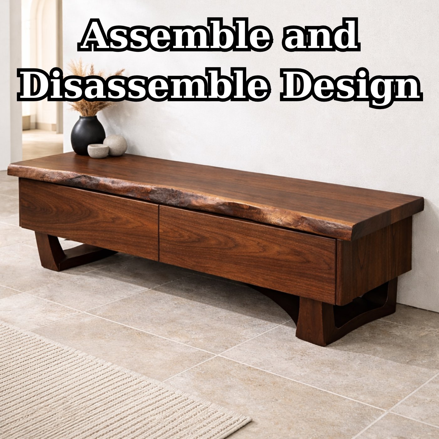 Solid Wood Entryway Bench with Drawers, Live Edge Storage Bench, Hallway Seating, Wooden Shoe Bench