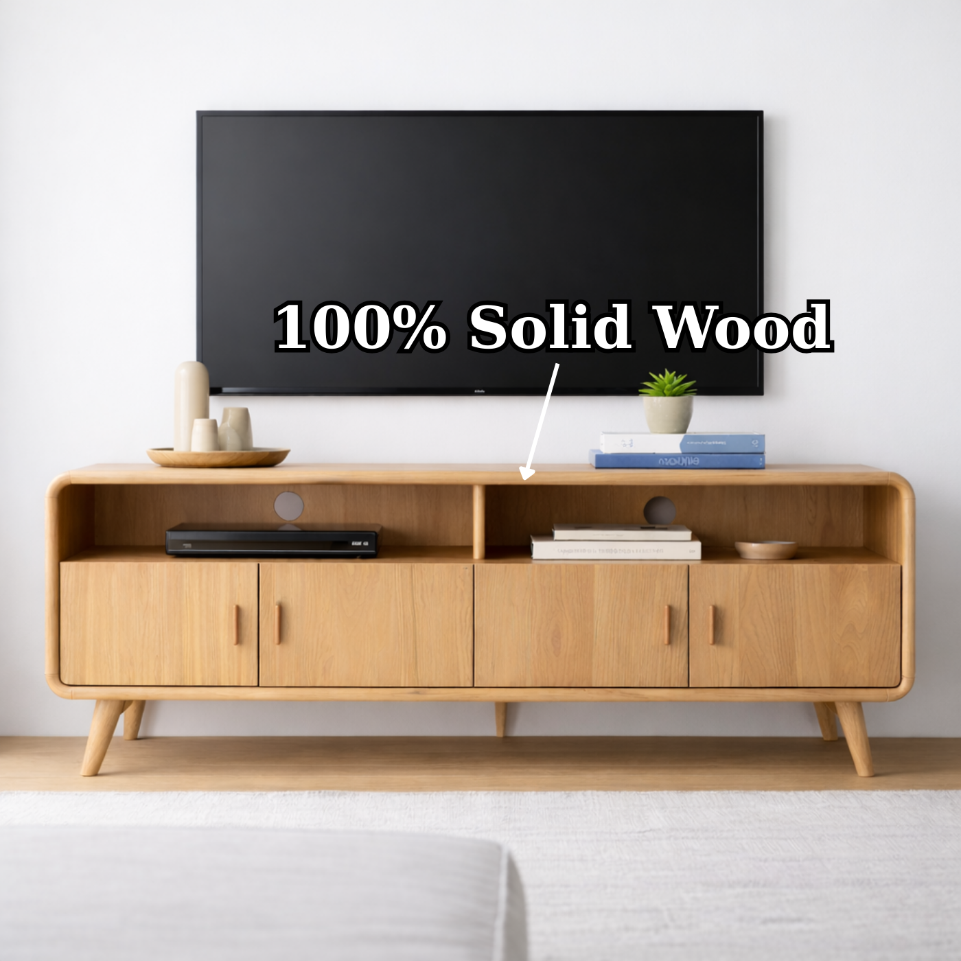 Modern Solid Wood TV Stand for Modern Living Rooms