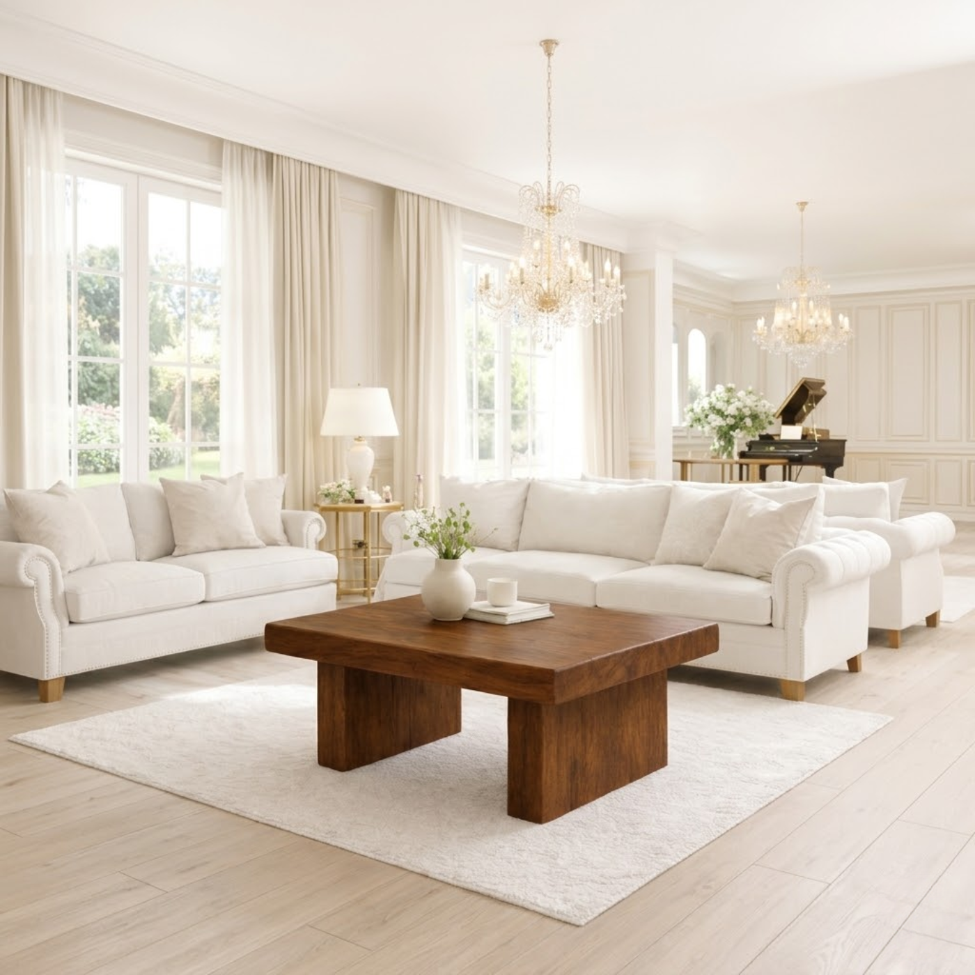Solid Wood Coffee Table for Modern Living Rooms