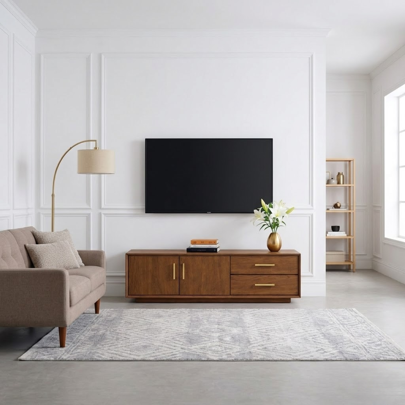 Solid Wood TV Stand with Drawers and Cabinet for Elegant Living Rooms